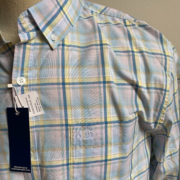ORIGINAL Penguin Plaid Button Up BNWT XXL Shirt - Picture 3 of 9